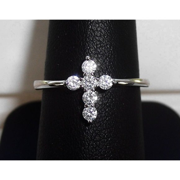 Jewelry - 925 STERLING SILVER Dainty Cross Cubic Zirconia Ring